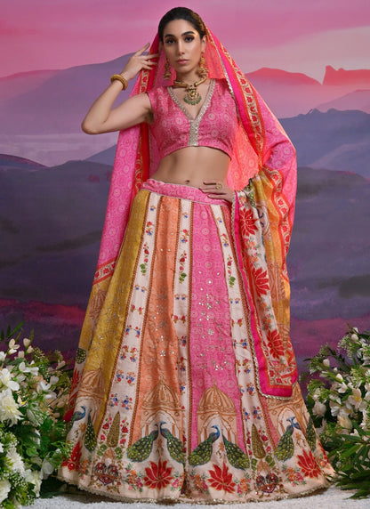 Cutdana Viscose Multi Colour Lehenga Choli L3436
