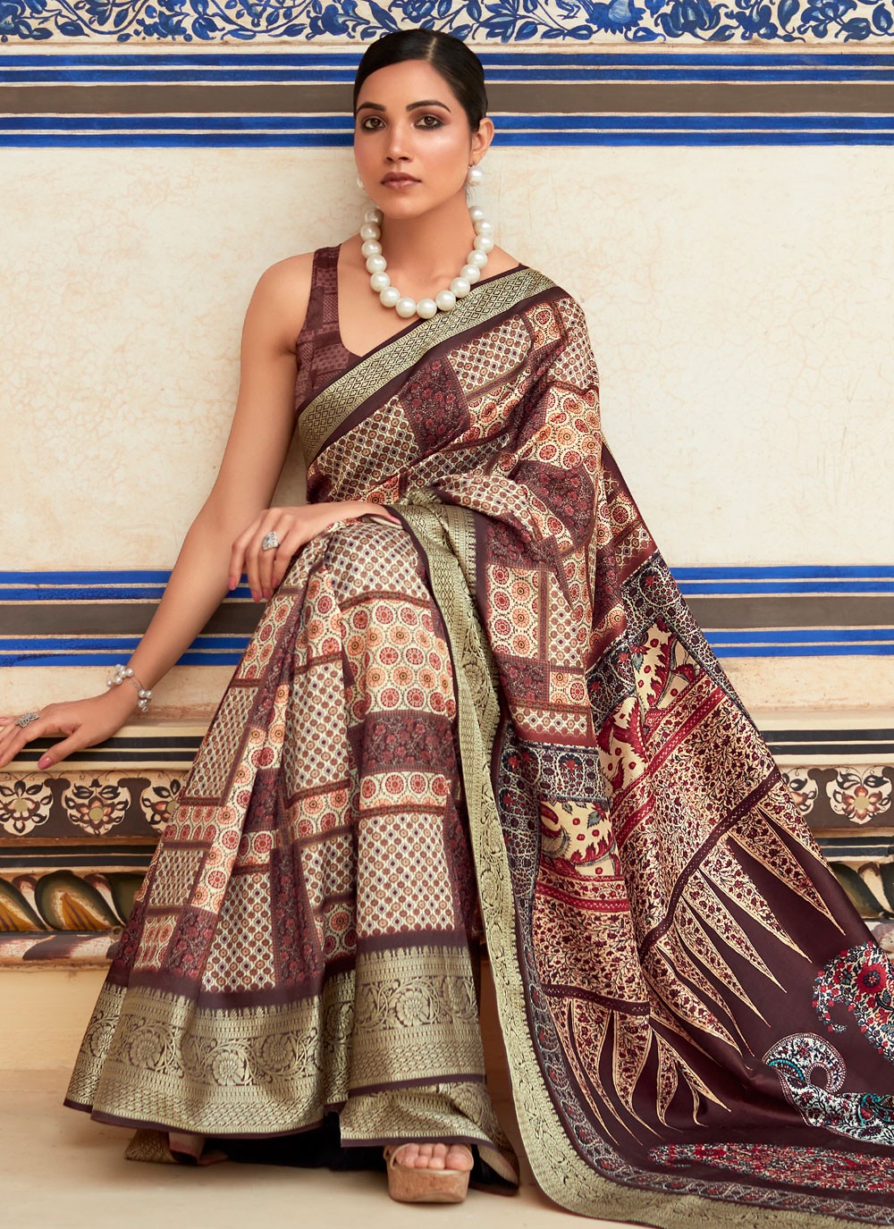 Classic Printed Viscose Saree - S5167