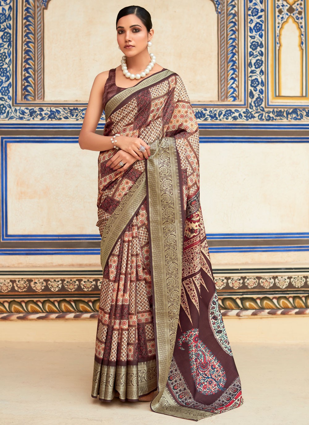 Classic Printed Viscose Saree - S5167