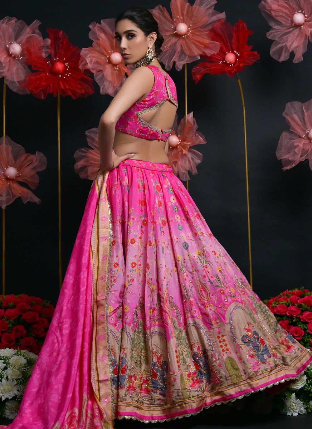 Cutdana Viscose Pink Lehenga Choli L3443