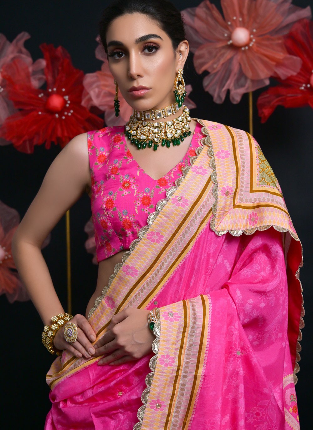 Cutdana Viscose Pink Lehenga Choli L3443
