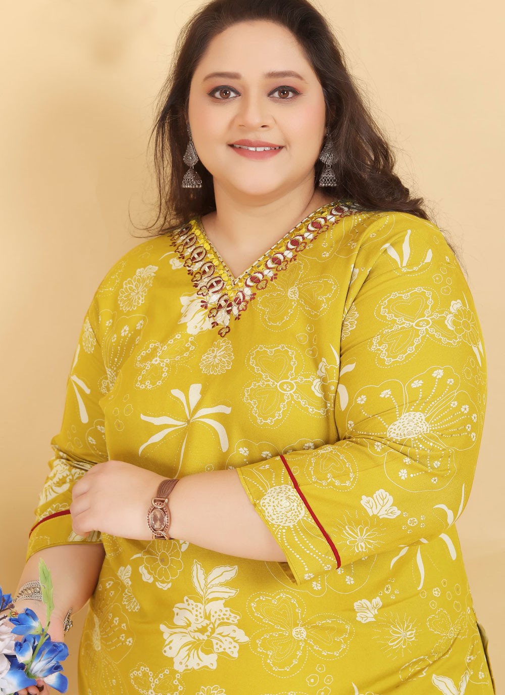 Salwar Suit Hand Embroidery Mustard Viscose T5191