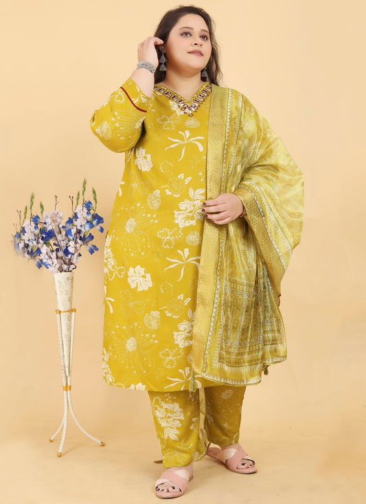 Salwar Suit Hand Embroidery Mustard Viscose T5191