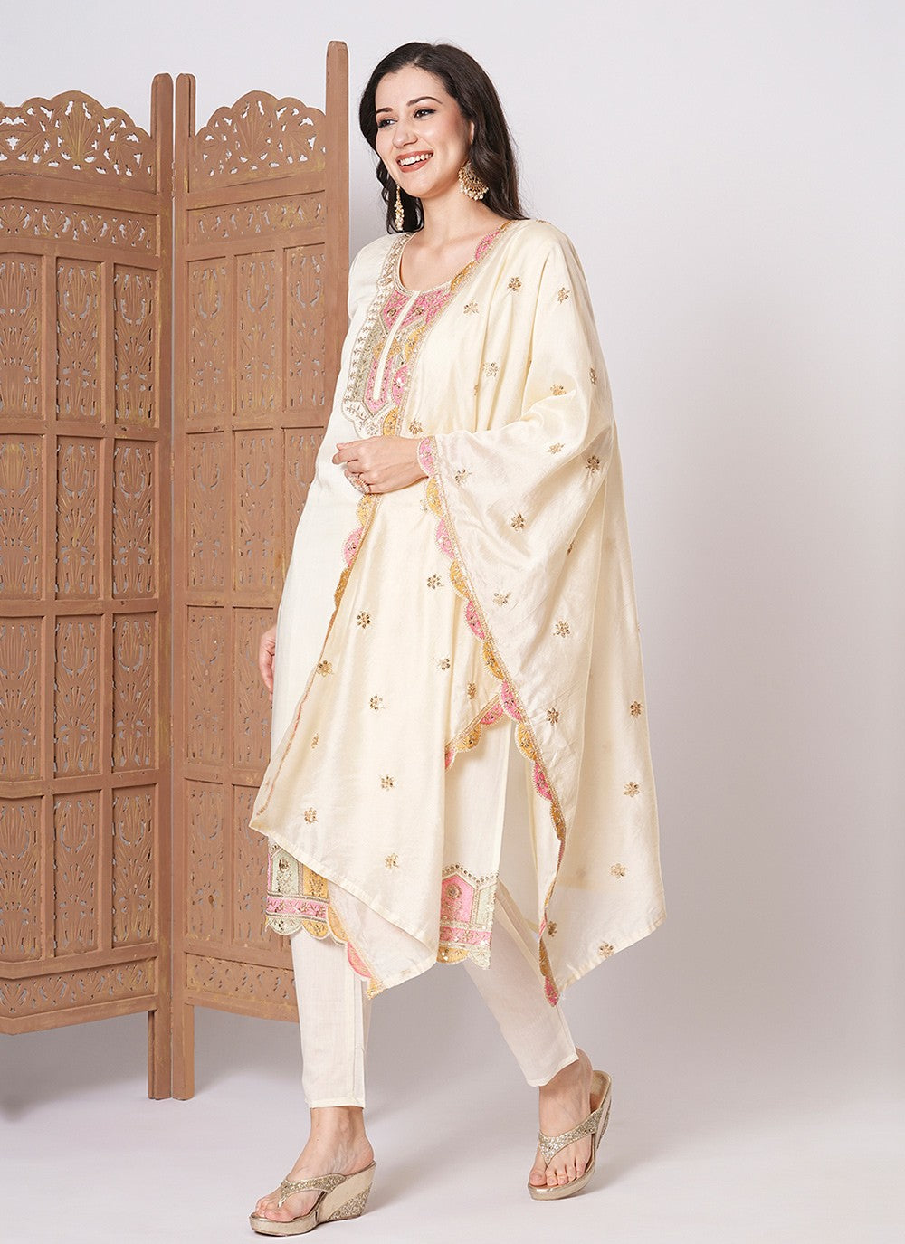 Chanderi Salwar Suit - T4168