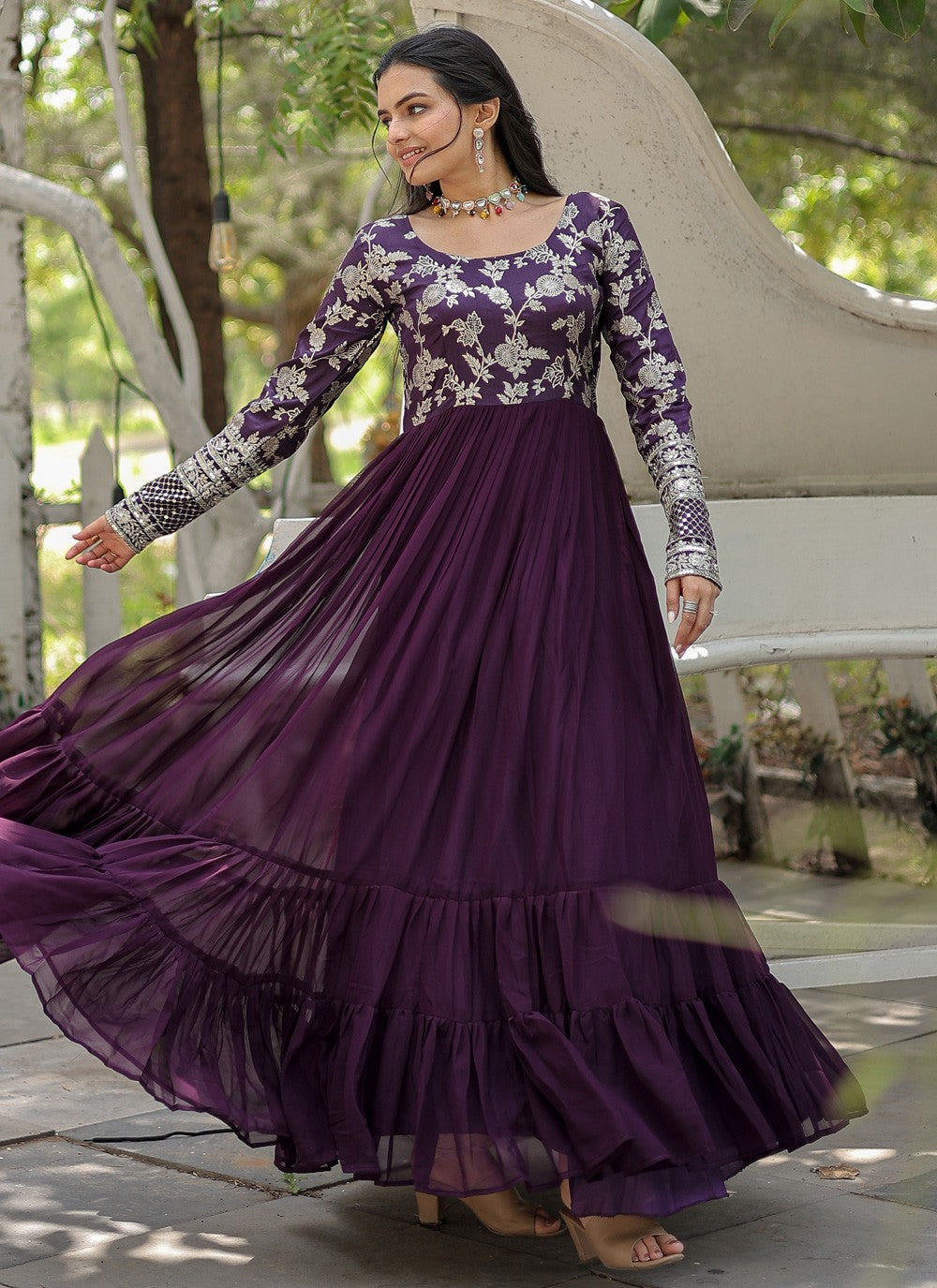 Jacquard, Viscose Gown - G1171