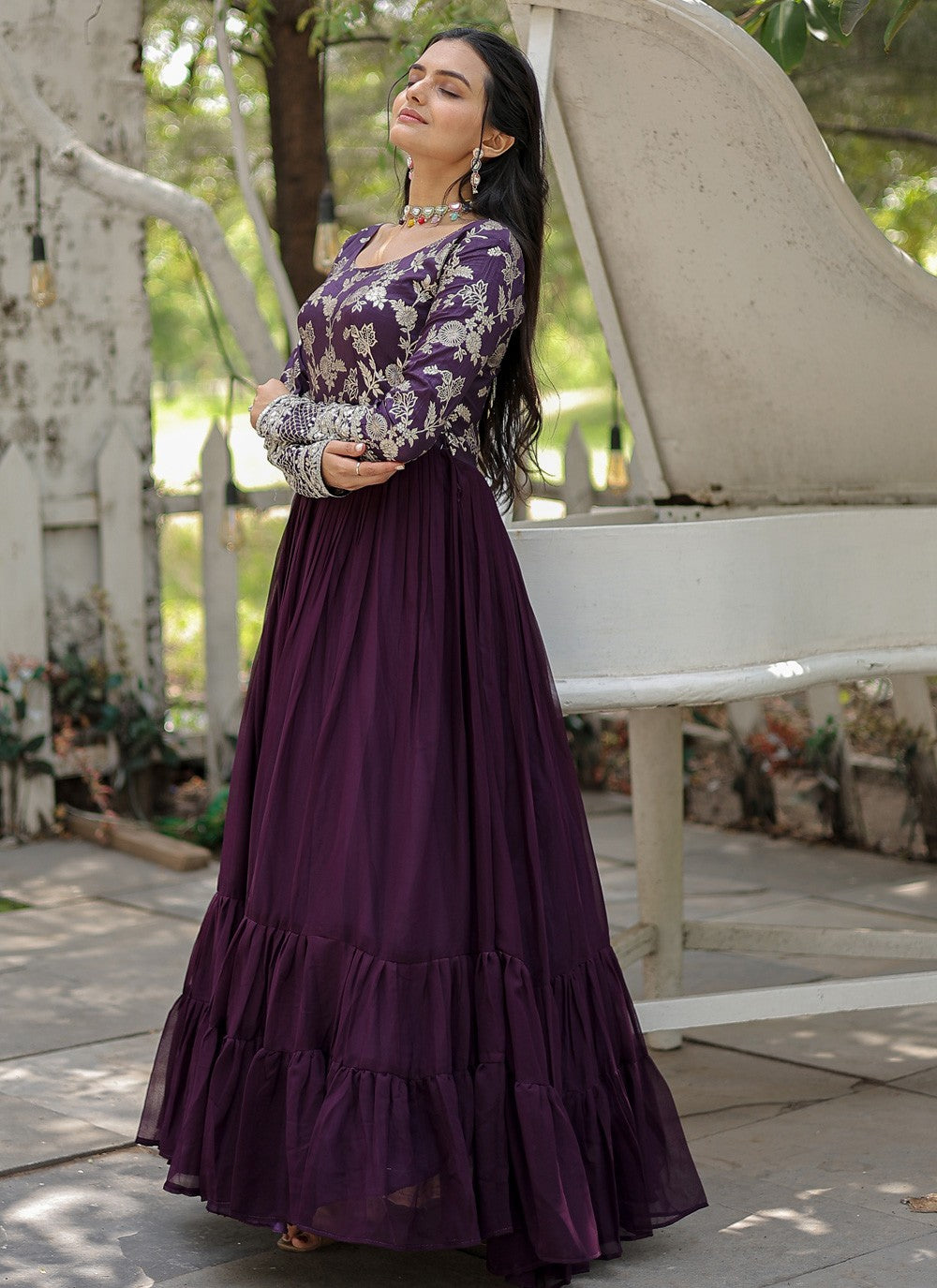 Jacquard, Viscose Gown - G1171