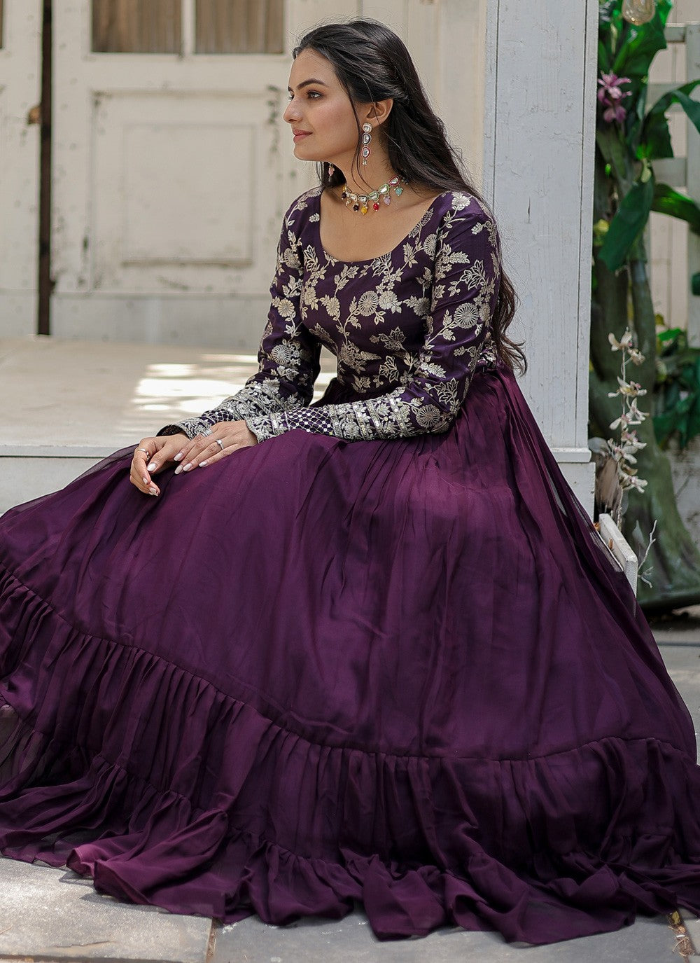 Jacquard, Viscose Gown - G1171