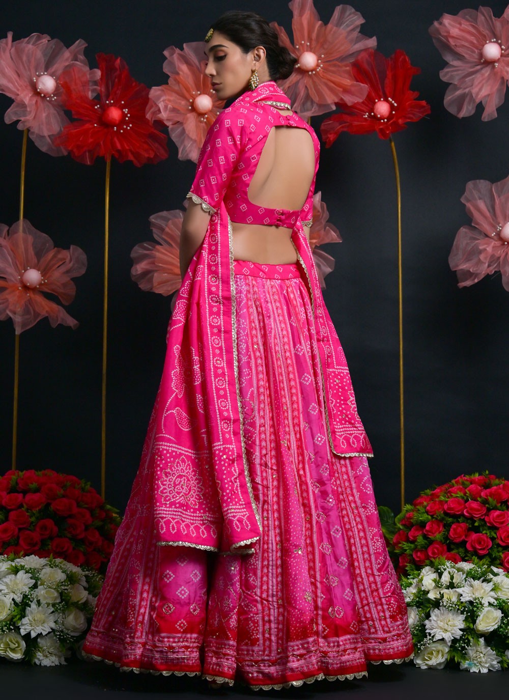 Border Work Viscose Pink Lehenga Choli L3446