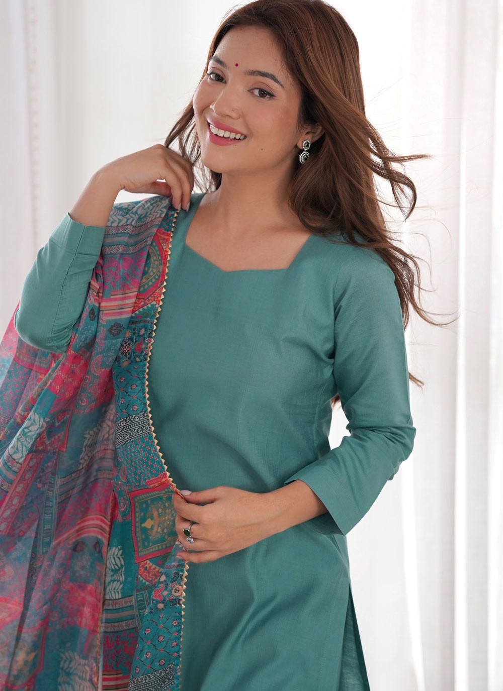 Pant Style Suit Plain Sea Green T7638