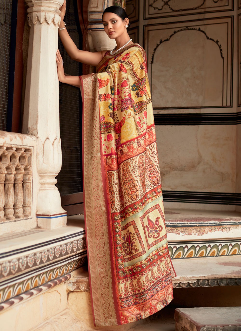 Classic Printed Viscose Saree - S5167
