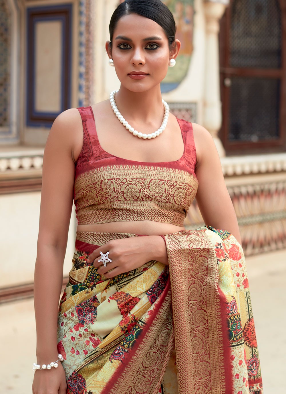 Classic Printed Viscose Saree - S5167