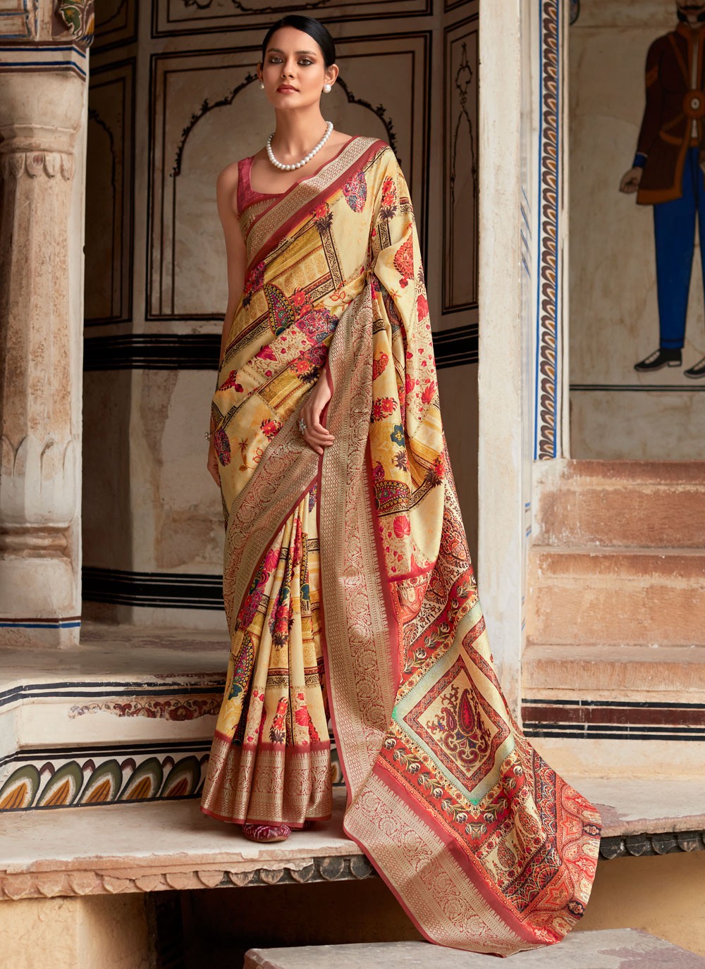 Classic Printed Viscose Saree - S5167