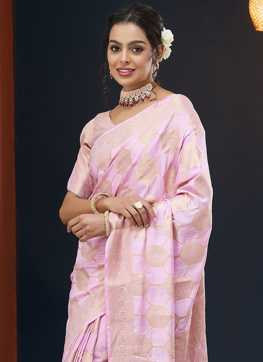 Contemporary Weaving Zari Viscose Saree - S8235