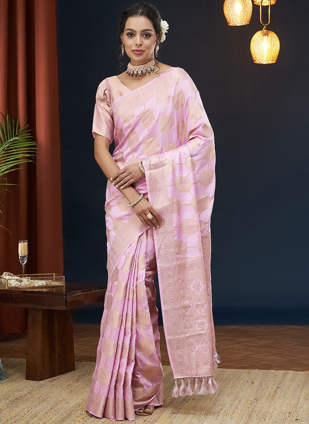 Contemporary Weaving Zari Viscose Saree - S8235