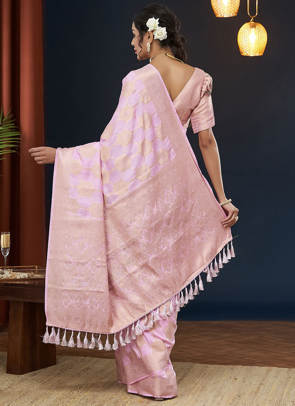 Contemporary Weaving Zari Viscose Saree - S8235