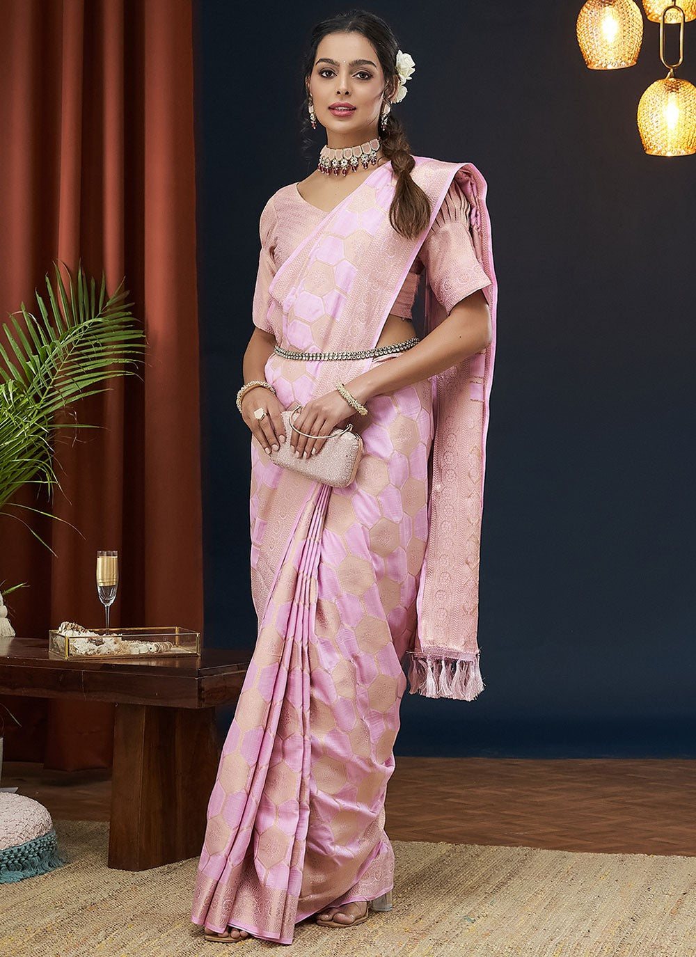 Contemporary Weaving Zari Viscose Saree - S8235