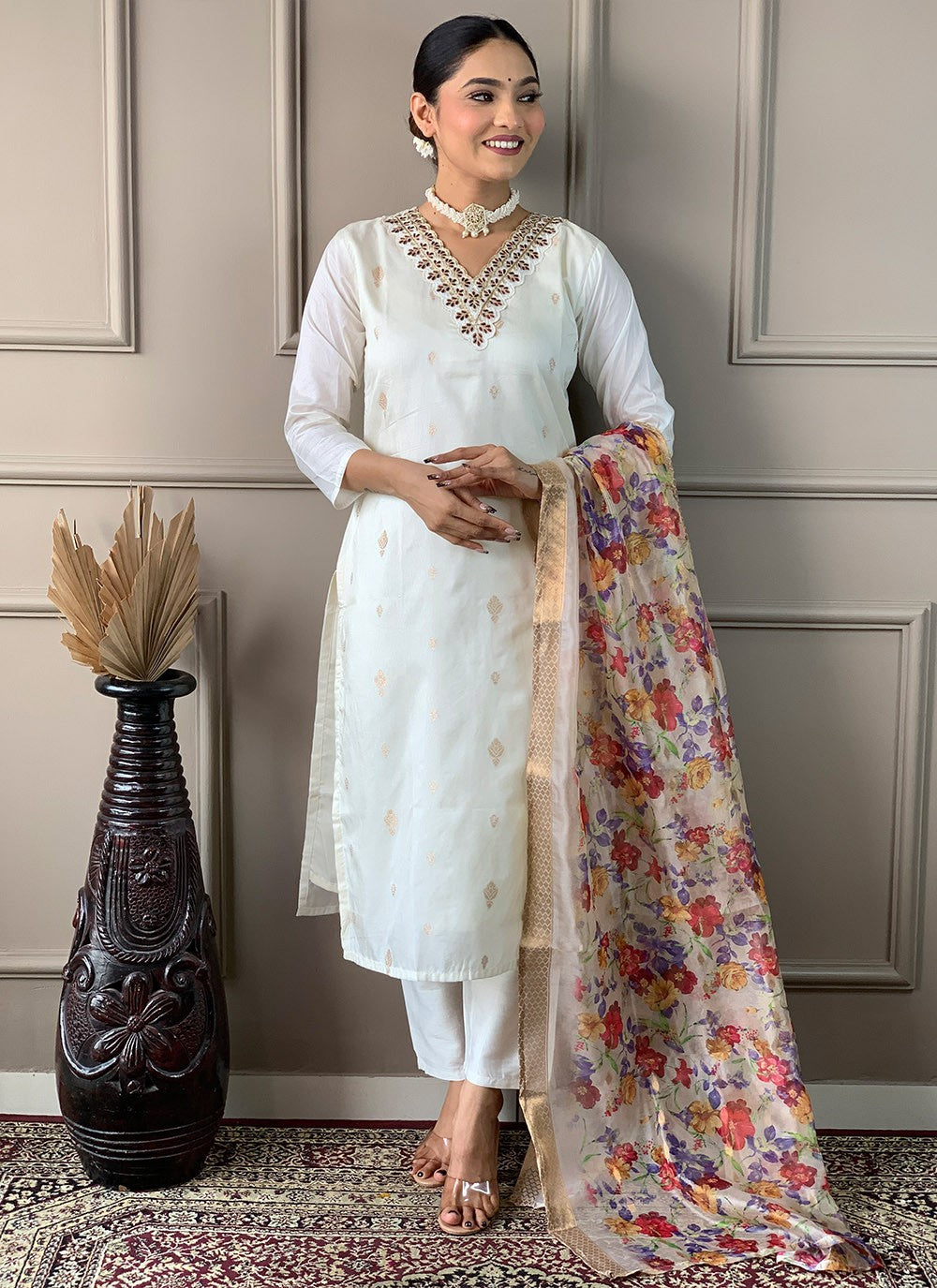 Vichitra Silk Anarkali - T3549