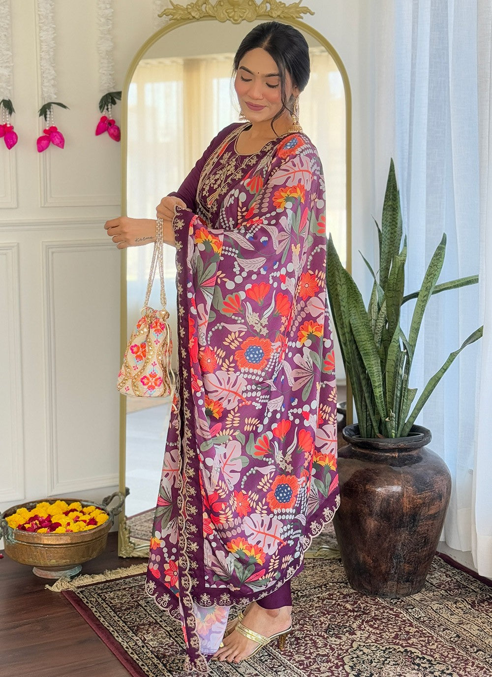 Archive Embroidered, Printed 316524 Wine T6748