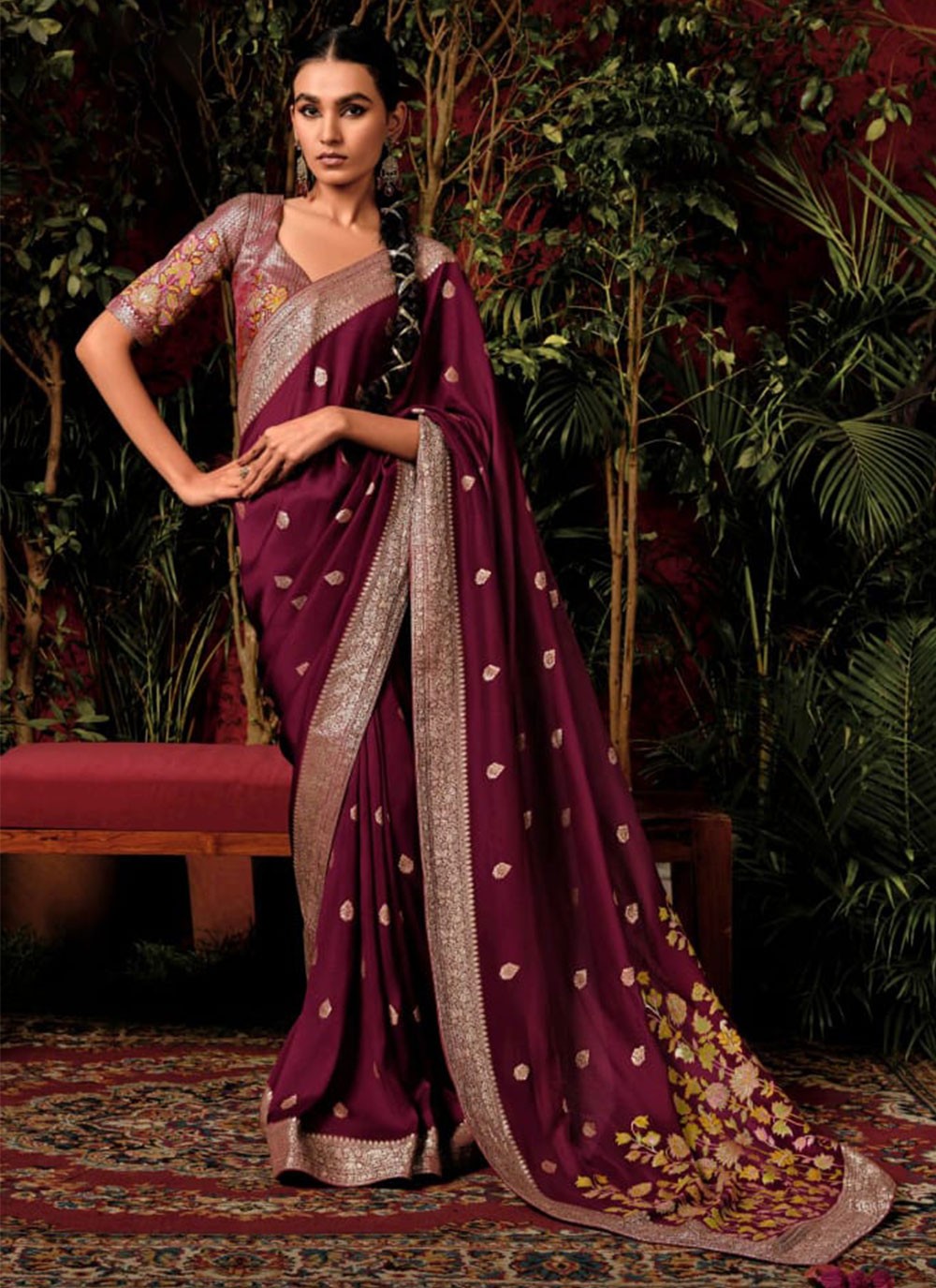 Classic Weaving Zari Silk, Viscose Saree - S4970