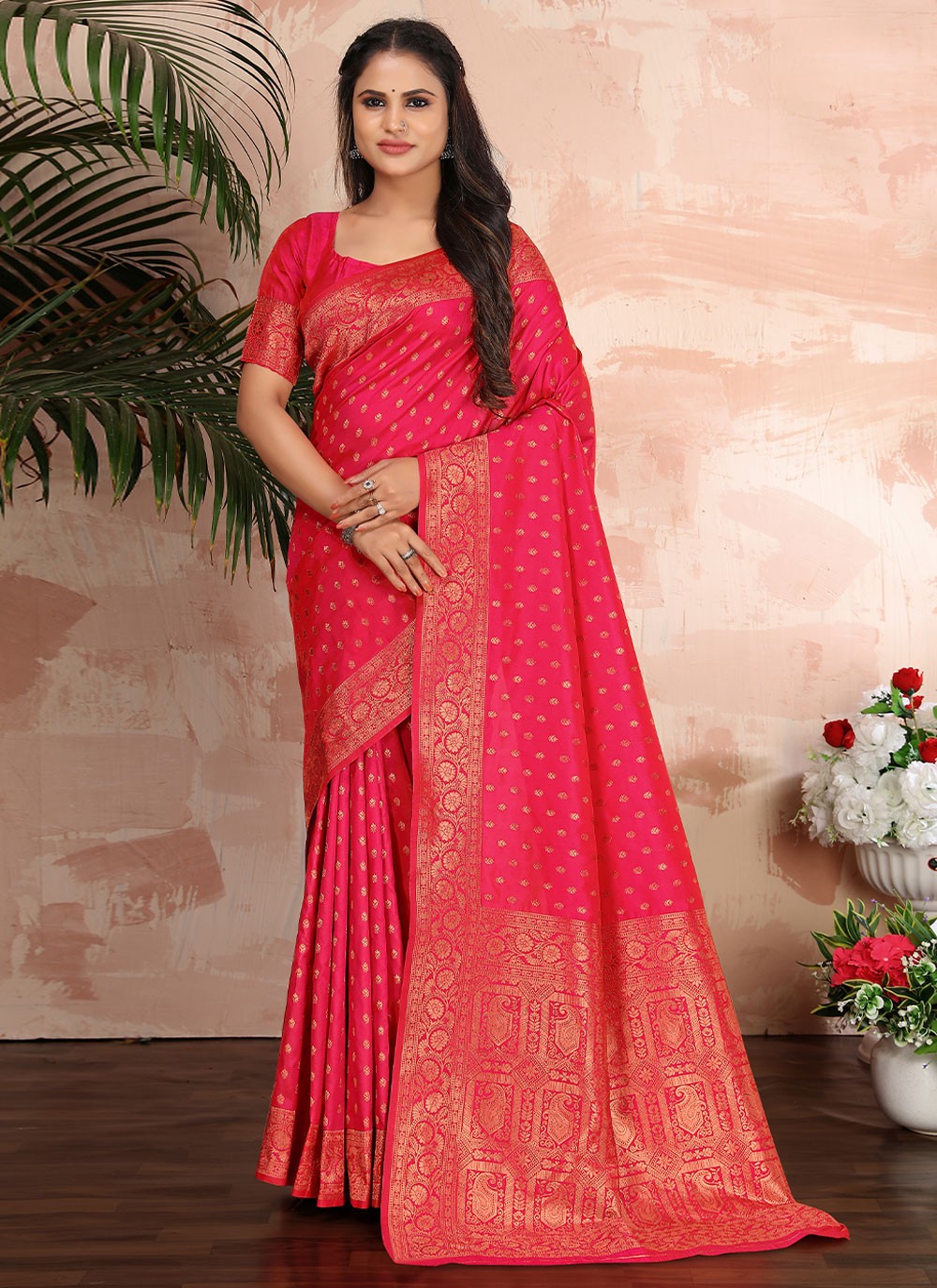 Trendy Border Work Banarasi Silk Saree - S2833