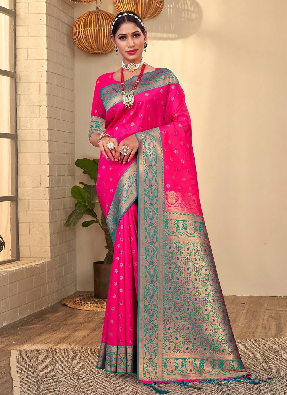 Traditional Weaving Zari Banarasi Silk Saree - S3535