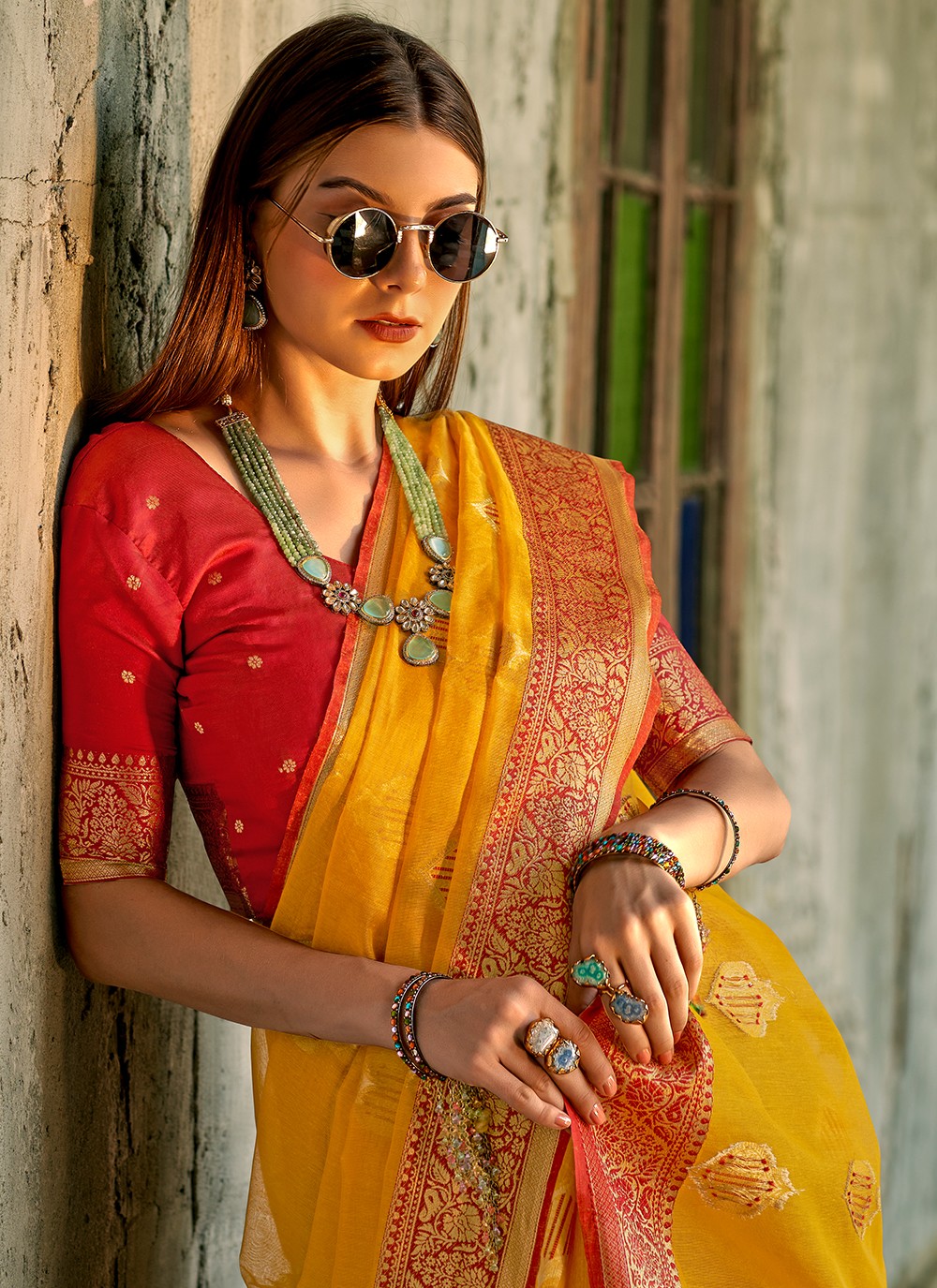 Classic Weaving Zari Tussar Silk Saree - S6021
