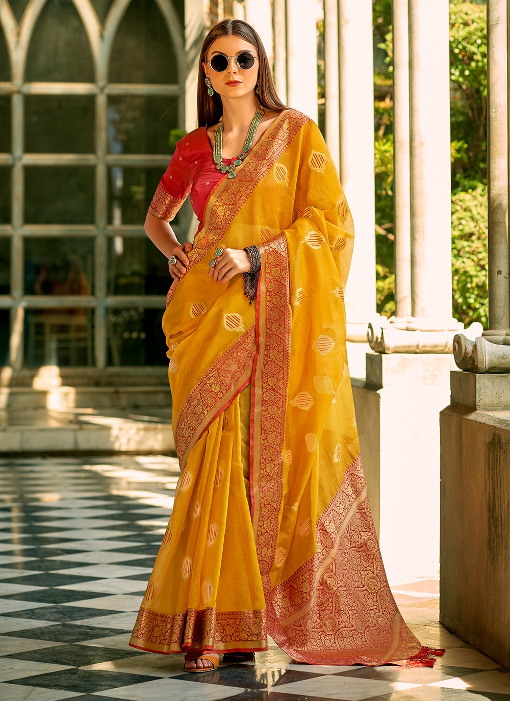 Classic Weaving Zari Tussar Silk Saree - S6021