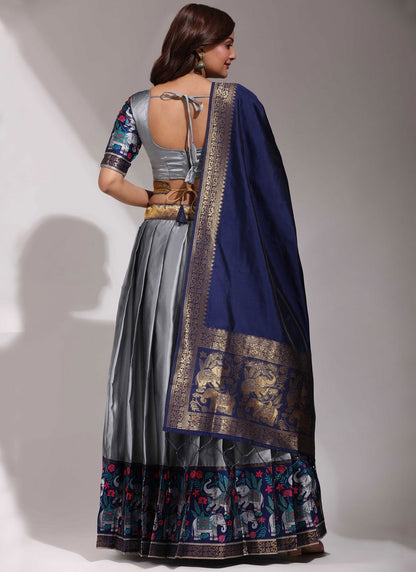 Weaving Zari Silk A - Line Lehenga - L2468