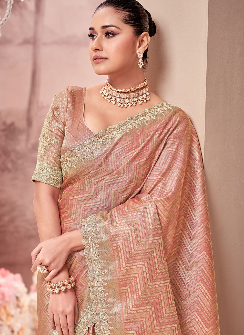 Classic Embroidered Viscose Saree - S8876