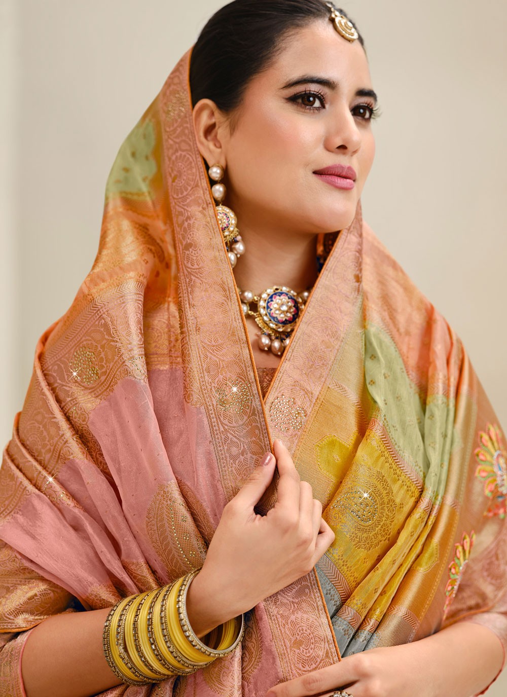 Multi Colour Silk Classic Saree Weaving Zari S20184