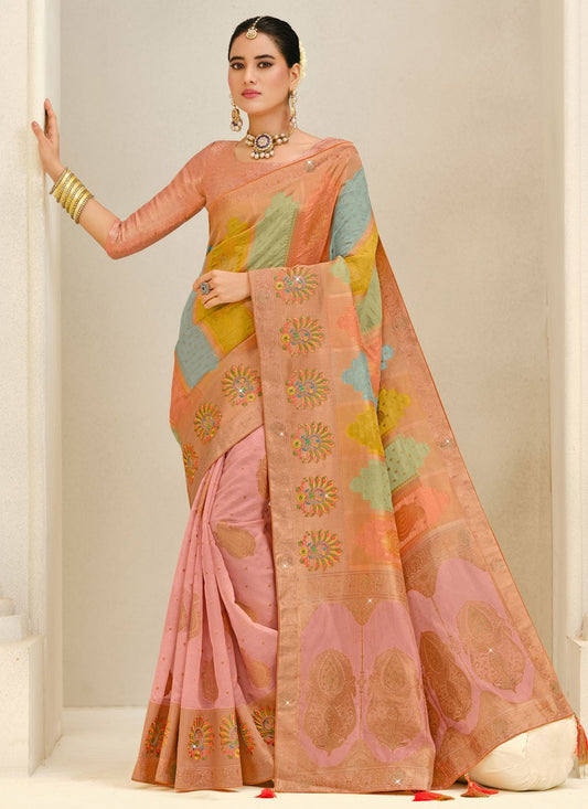 Multi Colour Silk Classic Saree Weaving Zari S20184
