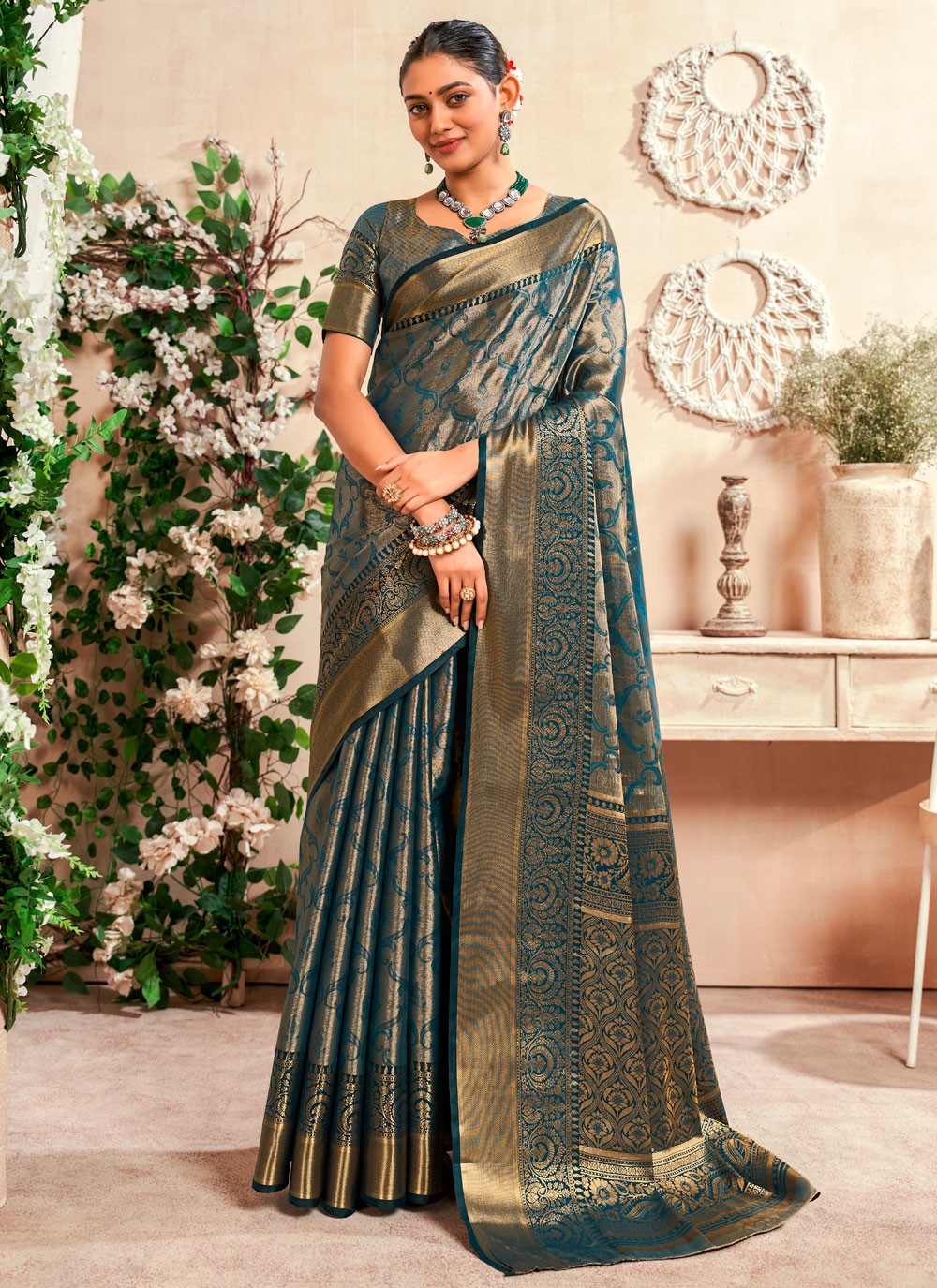 Classic Weaving Zari Malbari Silk Saree - S6499