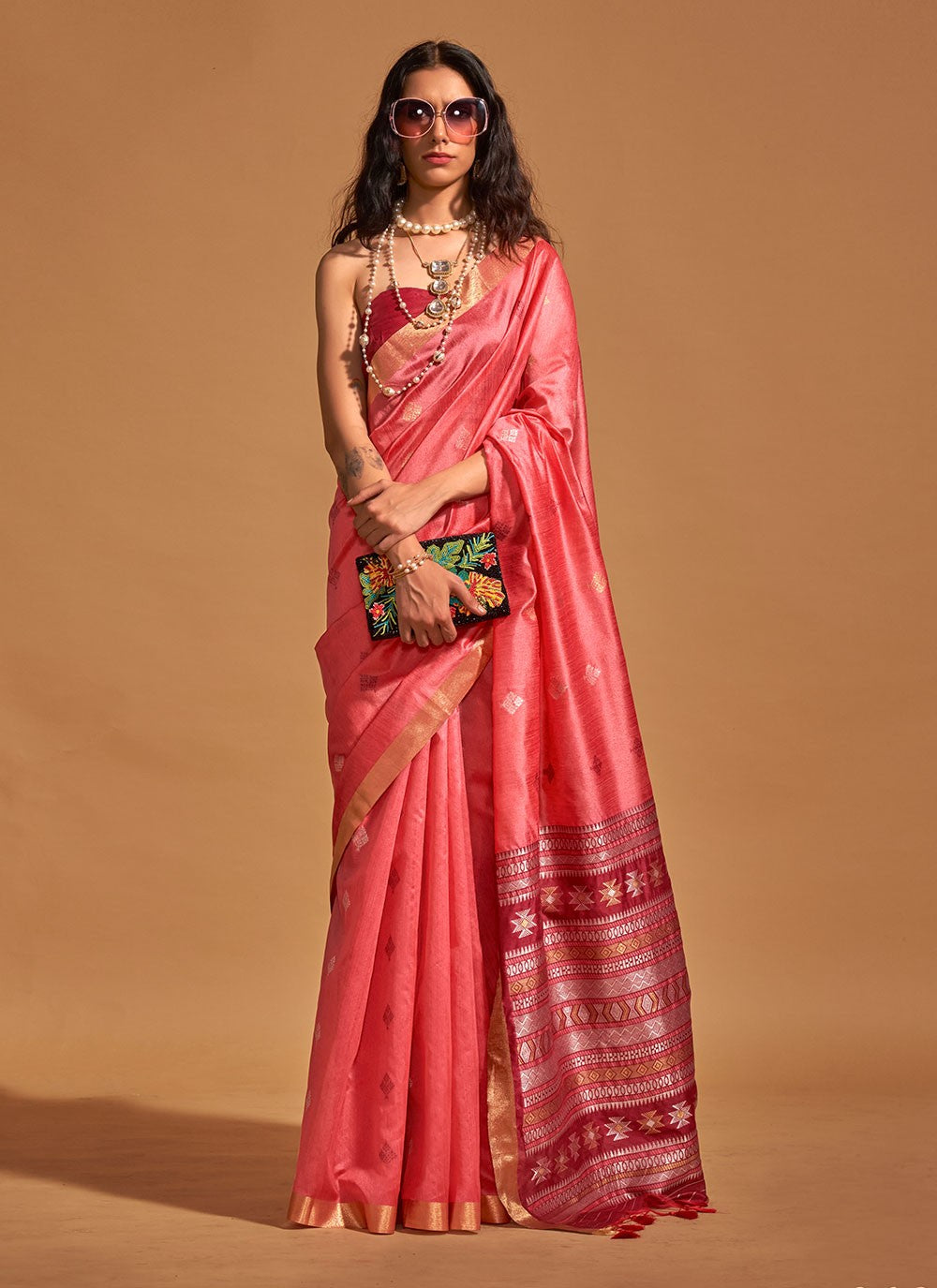 Contemporary Weaving Zari Handloom Silk Saree - S4958