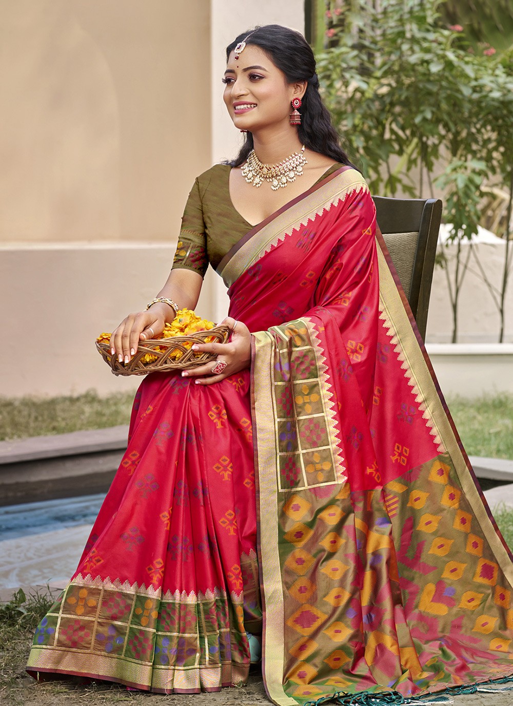 Contemporary Weaving Zari Hot Pink Silk S12823