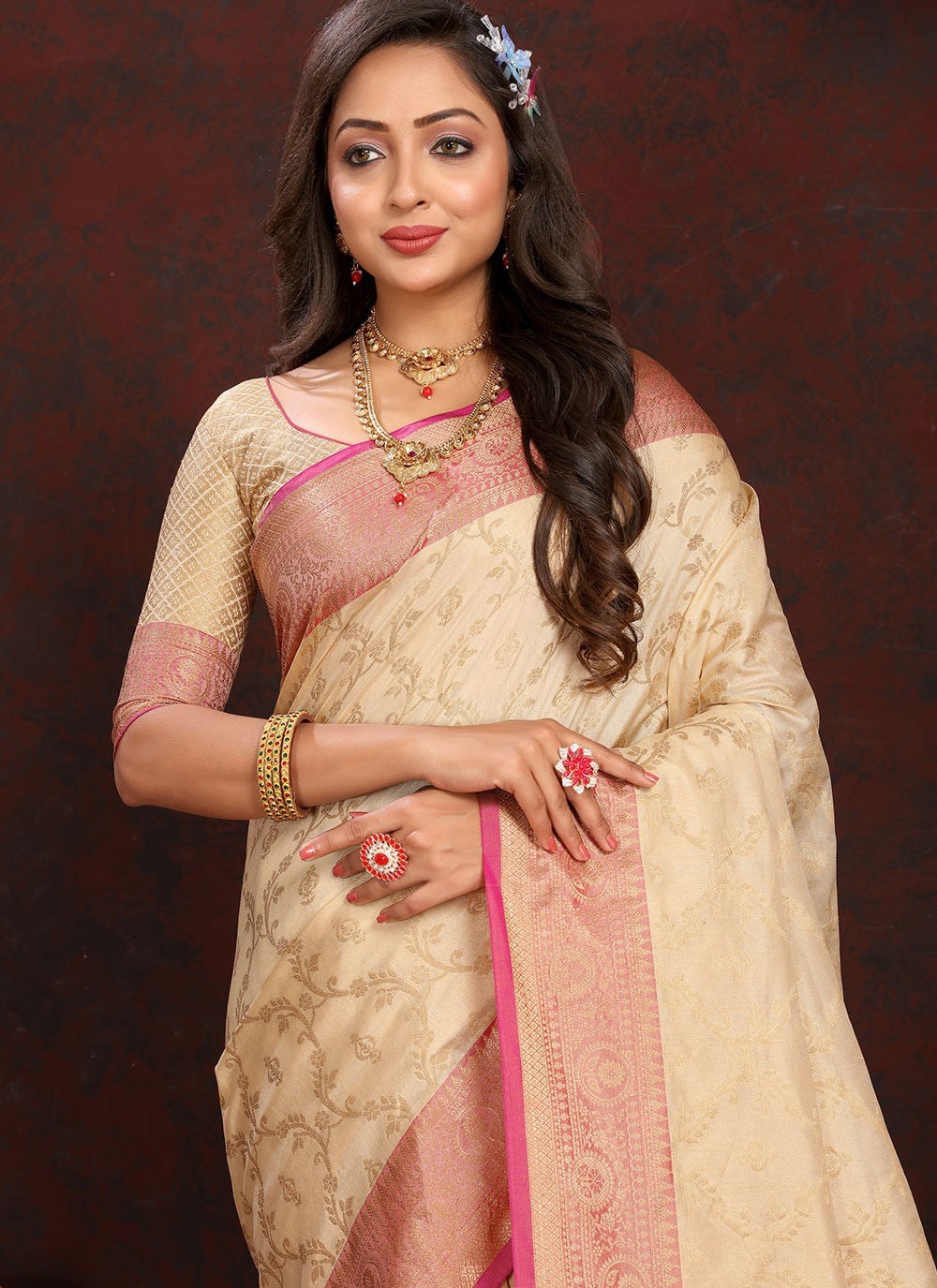 Classic Weaving Zari Katan Silk Saree - S6184