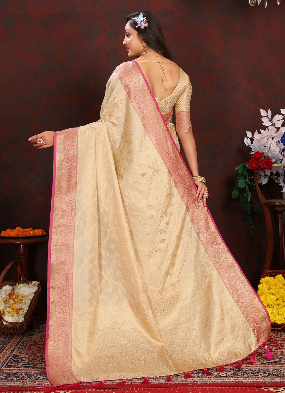 Classic Weaving Zari Katan Silk Saree - S6184