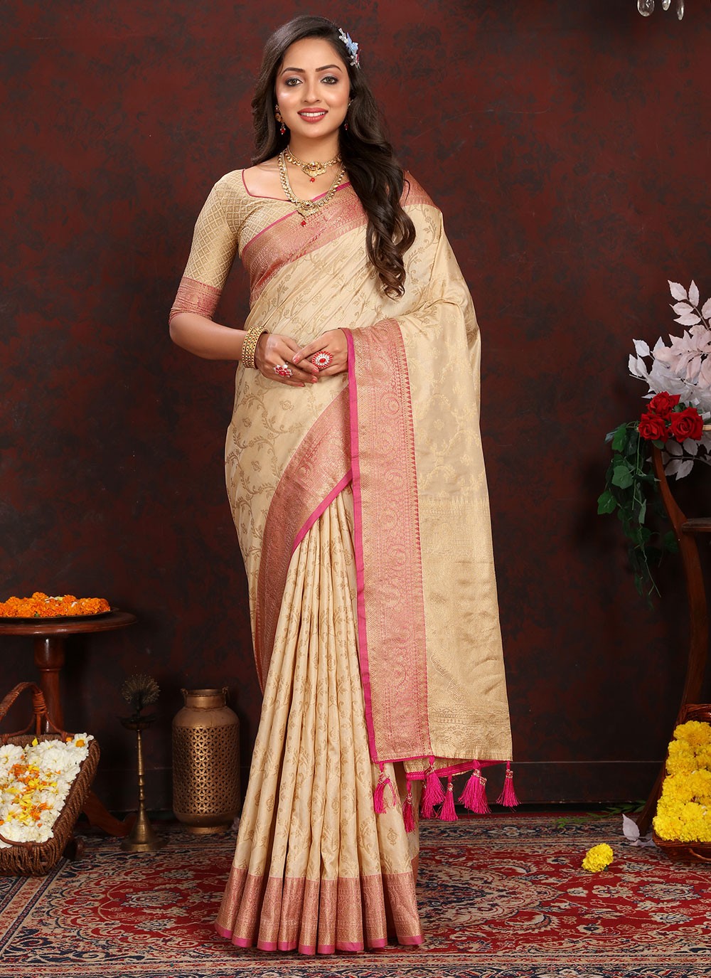 Classic Weaving Zari Katan Silk Saree - S6184