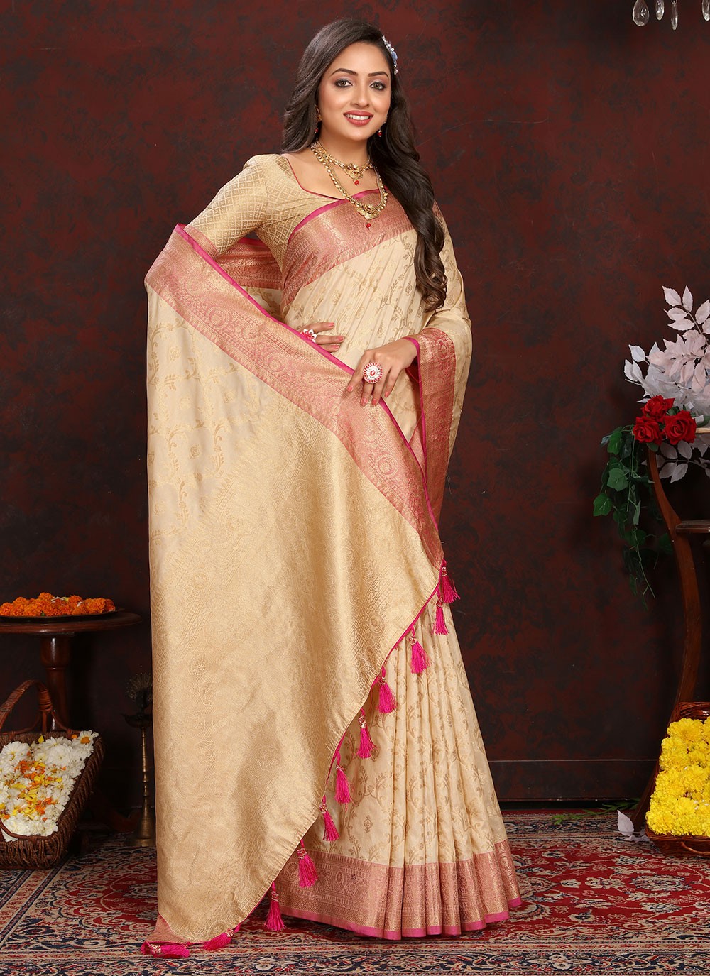 Classic Weaving Zari Katan Silk Saree - S6184