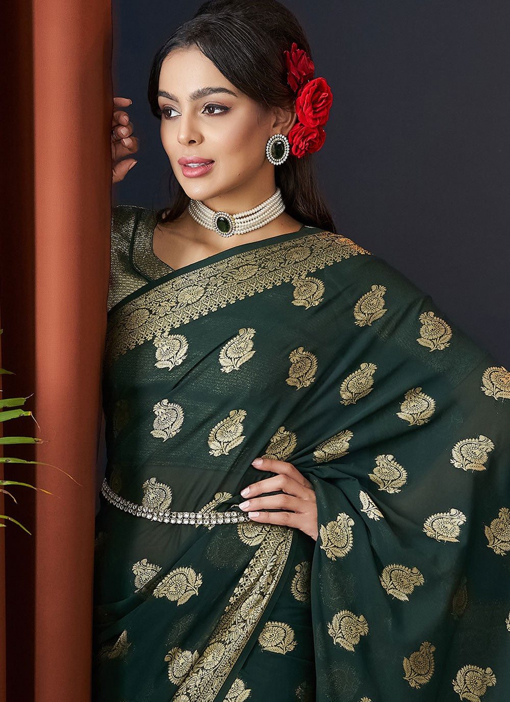 Classic Weaving Zari Georgette Saree - S7862