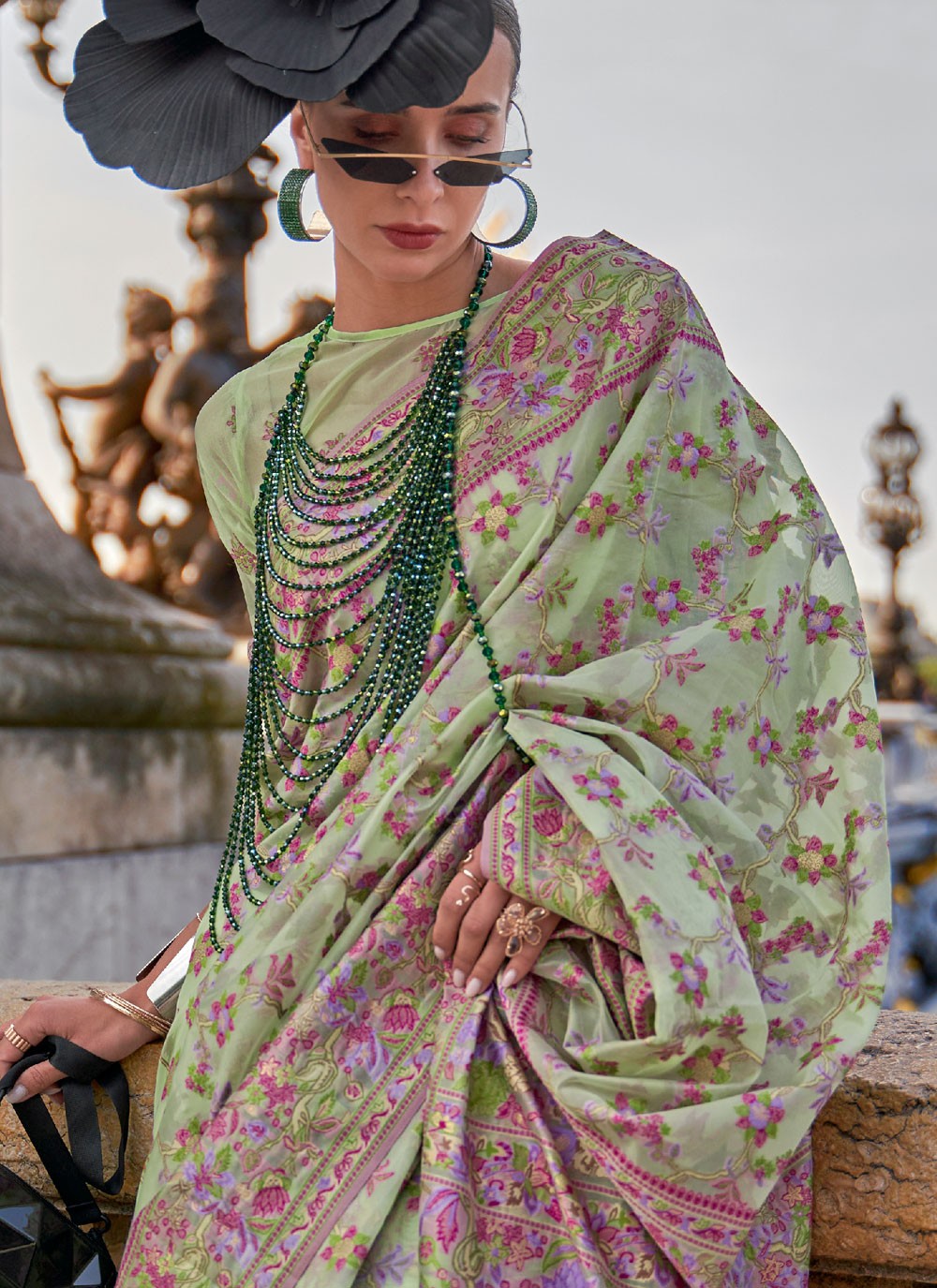 Classic Weaving Zari Organza Saree - S8764