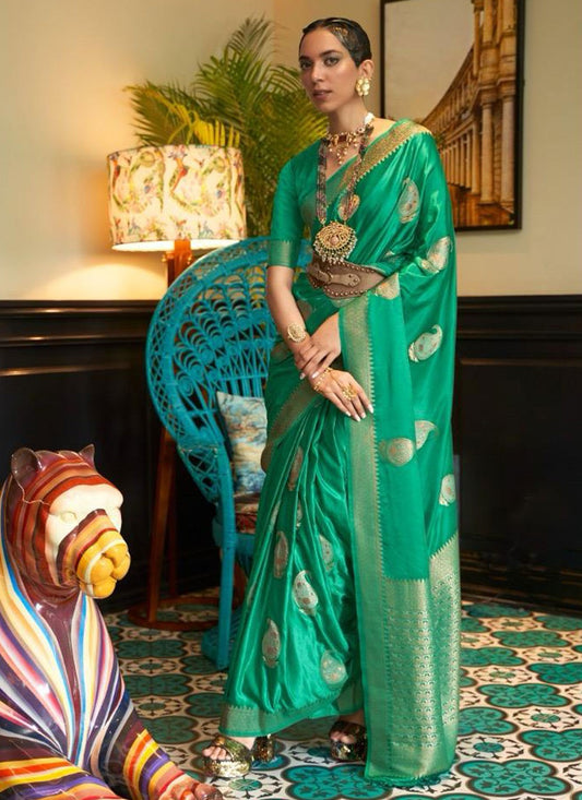 Trendy Weaving Zari Satin Saree - S5361