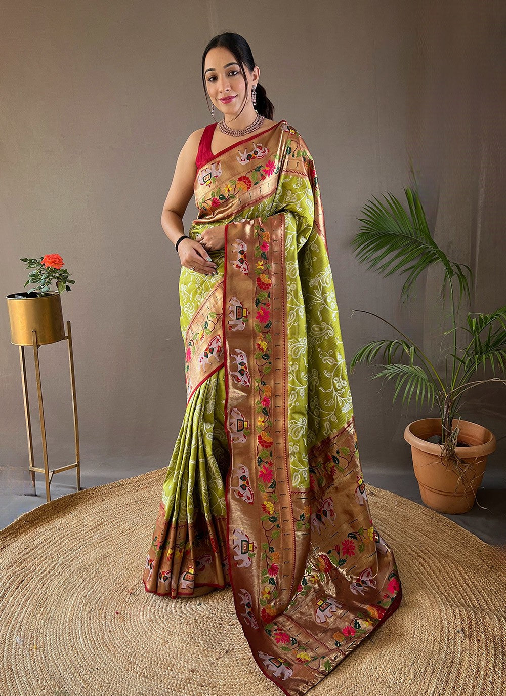 Traditional Printed Silk Saree - S5925