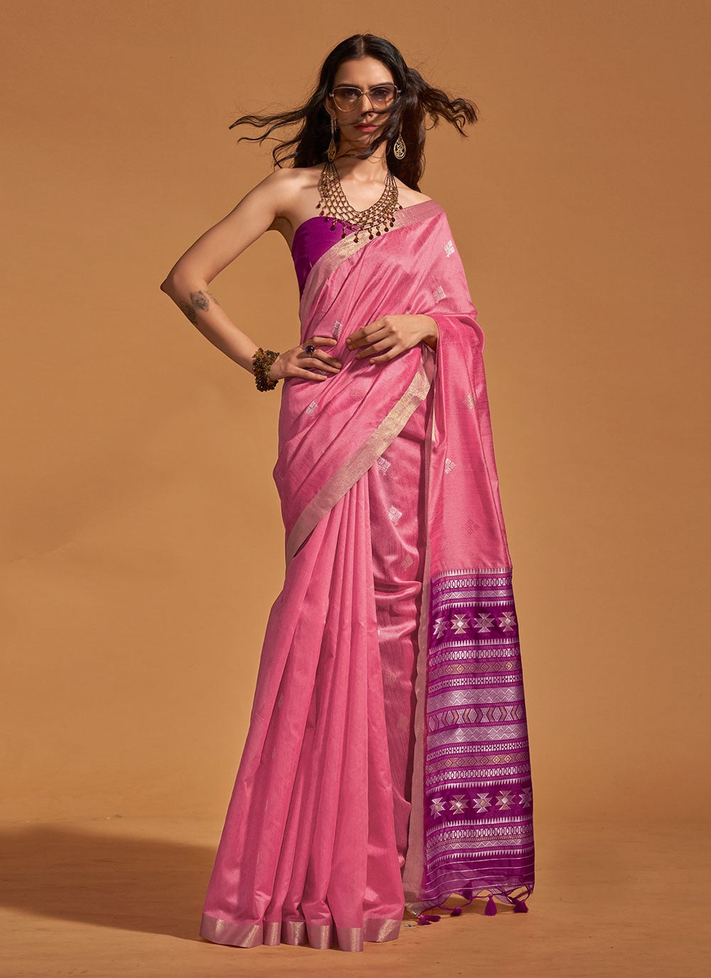 Contemporary Weaving Zari Handloom Silk Saree - S4958