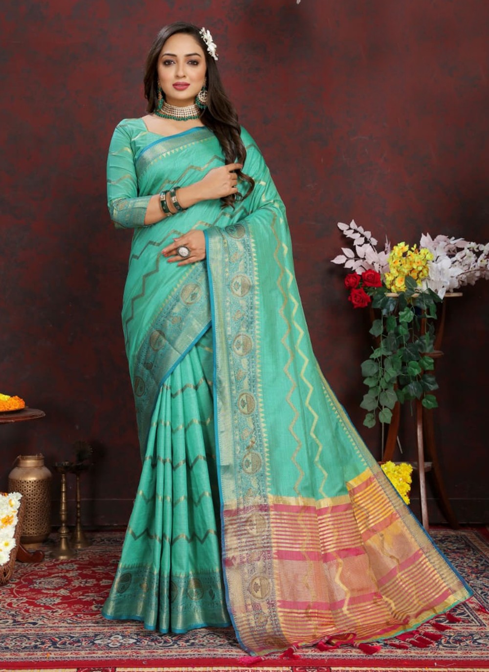 Trendy Weaving Zari Katan Silk Saree - S5302