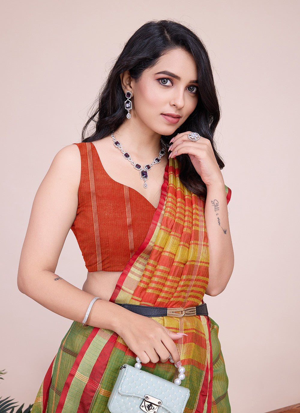 Classic Weaving Zari Kota Doriya Saree - S7904