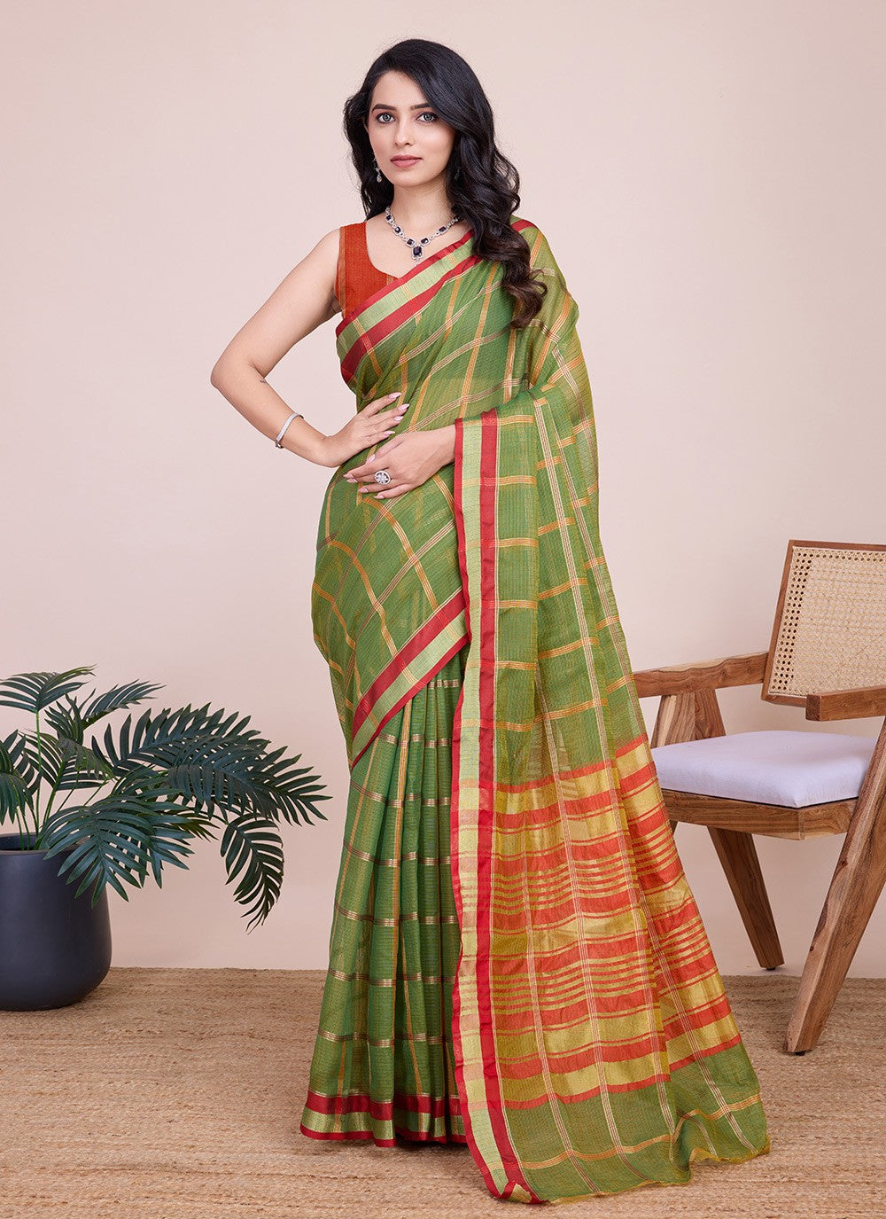 Classic Weaving Zari Kota Doriya Saree - S7904