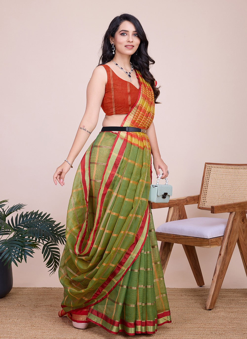 Classic Weaving Zari Kota Doriya Saree - S7904