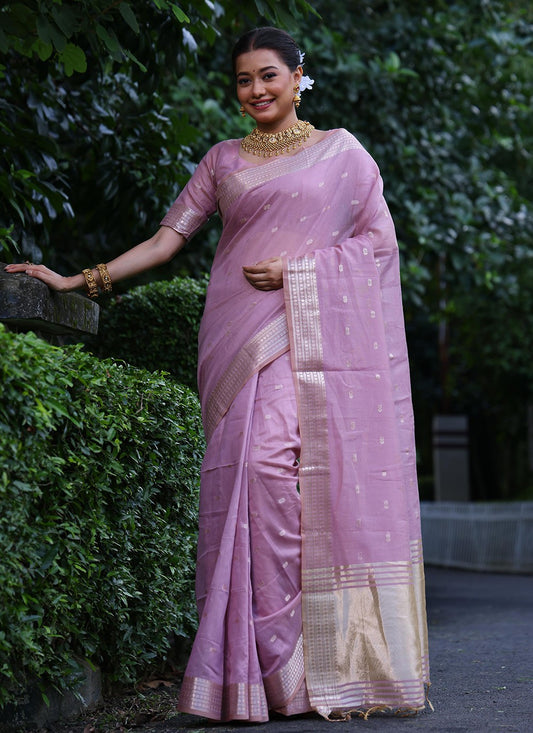 Weaving Zari Silk Lavender Saree S14316