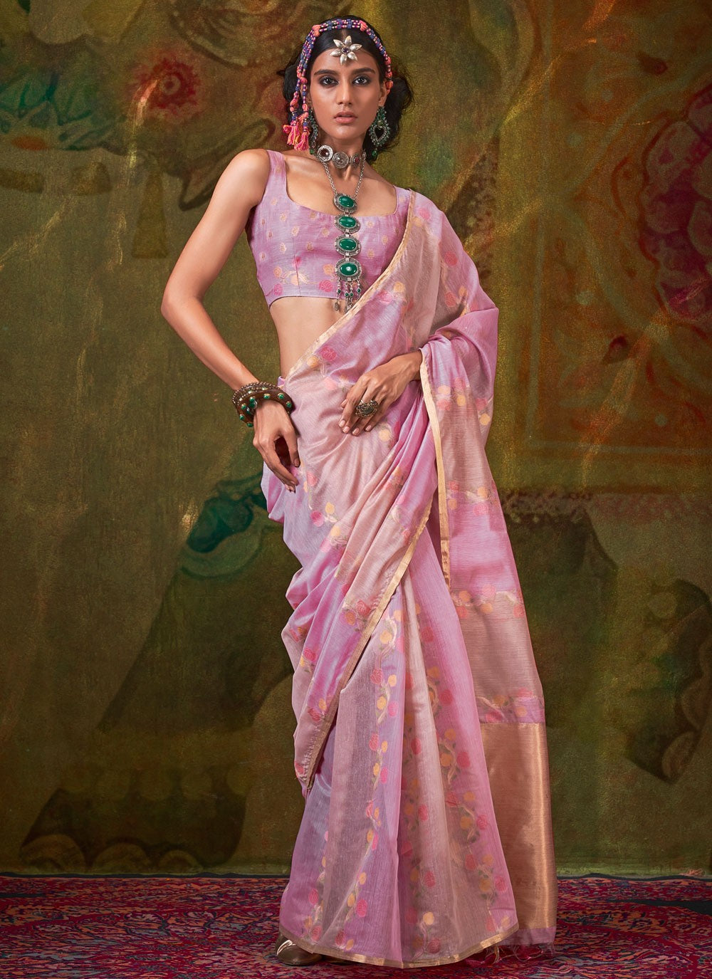 Trendy Saree Weaving Zari Magenta Handloom Cotton Saree S13612