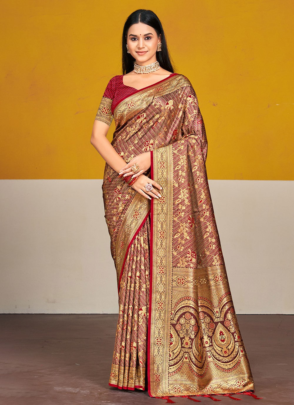 Traditional Weaving Zari Satin Silk Saree - S8597